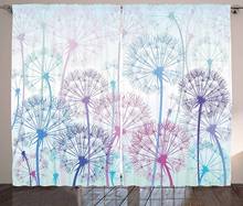 Cortina de janela de flor abstrata, cortinas de aquarela para quarto de casa, para sala de estar, de natal 2024 - compre barato