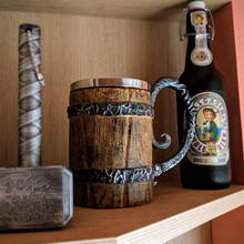 Пивная кружка викингов в деревянном стиле, рождественский подарок DP179 2024 - купить недорого