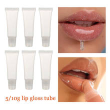 Tubos de brillo de labios vacíos, tubo de bálsamo labial, tubo suave de maquillaje, contenedor de brillo de labios transparente, 5/10ml, 10 Uds. 2024 - compra barato