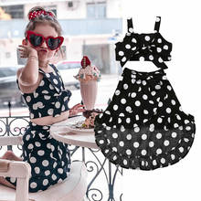 1-6 Years children Toddler Baby Girl Clothes Sets Irregular Dot Braces Skirts +Crop Tops 2 pieces Outfits Sets 2024 - buy cheap