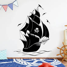 Nautical Home Decoration Pirate Ship Wall Sticker Vinyl Interior Kids Room Boys Bedroom Sail Boat Decals Removable Mural 4753 2024 - buy cheap