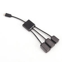 Adaptador de puerto Host 1 macho a 3 hembra Micro USB concentrador cables OTG conector USB divisor Adaptador convertidor accesorios de Interior de coche 2024 - compra barato