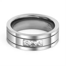 Classic Band Ring for Men Women Silver Color CZ Stainless Steel Ring Wedding Party Lover Jewelry Gifts DKR38 2024 - buy cheap