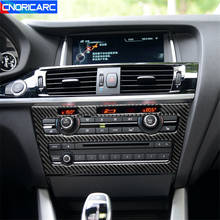 Consola Central de fibra de carbono, cubierta de marco decorativo embellecedor para Panel de aire acondicionado CD para BMW X3 F25 X4 F26 2011-17 2024 - compra barato