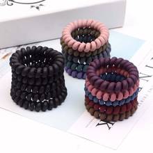 Frosted Colored Telephone Wire Elastic Hair Bands Headwear Ponytail Holder Rubber Bands Women Girls Hair Accessories 2024 - buy cheap