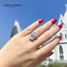 AINUOSHI-anillo de compromiso de Plata de Ley 925 con forma de diamante, sortija de compromiso con forma de diamante de 6 quilates, solitario, regalo de Navidad 2024 - compra barato