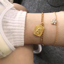 Anklets for Women stainless steel anklet initial anklet bracelet Gold letter anklet chain браслет на ногу Alphabet leg chain 2024 - buy cheap