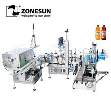 ZONESUN ZS-FAL180C7 Automatic Filling Capping Labeling Machine U Shape Conveyor For Juice Beverage Soda Water Beer Foamy Liquid 2024 - buy cheap