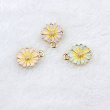 10Pcs/Lot Gold Color Tone Marguerite Shape Pendant Enamel Charms Fashion DIY Handmade Bracelet Necklace Jewelry Accessories 2024 - buy cheap