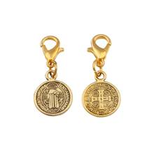 Amuletos de cruz com fecho lagosta, medalha protetora de jesus benedito nursia, 20 peças, pulseira diy de 11.8x29mm embutida 2024 - compre barato