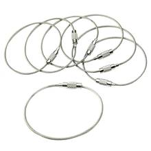 10Pcs Screw Locking Stainless Steel Wire Keychain Key Ring Cable Outdoor Hiking 2024 - buy cheap