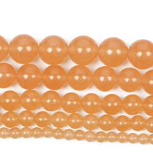 Бусины круглые свободные из натурального камня, оранжевого халцедона, 4-12 мм 2024 - купить недорого