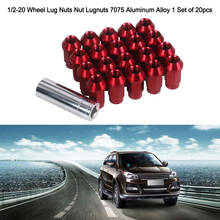 1/2-20 Wheel Lug Nuts Nut Lugnuts 7075 Aluminum Alloy 1 Set of 20pcs Red 2024 - buy cheap