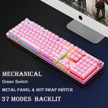 Pink Mechanical Keyboard with RGB Backlit 104 Keys Blue MX Mechancial Switch for Desktop Notebook PC Wired Keyboard 2024 - buy cheap
