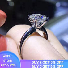 With Certificate All Whole 925 Silver Rings Luxury Solitaire 1.5ct Zirconia Diamond Engagement Ring Wedding Band Women Gift R121 2024 - buy cheap