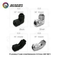 Angled 45 90 Degree G1/4 Black/Silver 9.5*12.7MM ID/OD Compression Fitting For 3/8" flexible tubing 2024 - buy cheap