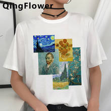 Camiseta feminina com estética van gogh, camiseta feminina grunge ulzzang gráfica estilo kawaii vintage 2024 - compre barato