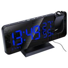Светодиодный цифровой будильник часы настольные электронные часы USB Пробуждение FM радио проектор времени функция повтора 2 будильник 2024 - купить недорого