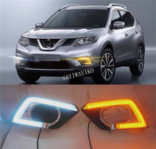 Turn Signal style Relay 12V LED CAR Daytime running lights with fog lamp for Nissan X-trail X trail Xtrail 2014 2015 2016 DRL 2024 - buy cheap