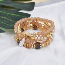 Pulseras Bohemias de la amistad para Mujer, brazaletes con cuentas de cristal, conjunto de Pulseras CON ABALORIOS de borla, joyería para Mujer, regalo 2024 - compra barato