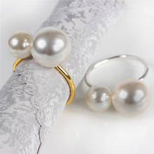 12pcs/set Highlight Pearl Napkin Ring Wedding Pearl Cloth Ring Napkin Ring U-shaped Napkin Button  Party Supplies 2024 - buy cheap