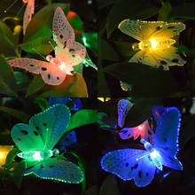 Cadena de luz Solar de mariposa para decoración navideña, lámpara de cadena de luces led para jardín y exteriores, 12/20 2024 - compra barato