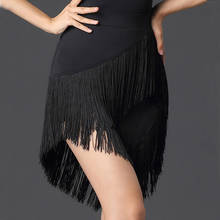 Latin Dance Black Fringe Skirt Women Rumba Samba Cha Cha Tap Dance Clothes Practice Dresses Dancing Show Wear Adult DNV13865 2024 - buy cheap