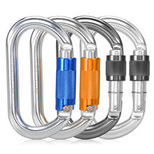 25KN Srew Locking Gate Carabiner Heavy Duty D Shape Twist Locking Carabiner Climbing Rappelling Canyoning Hammock Locking Clip 2024 - buy cheap