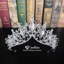 CC Wedding Crown Bridal Headpiece Wedding Hair Accessories for Women Shine Rhinestone Fine Jewelry Baroque Big Crowns Gift YQ010 2024 - buy cheap