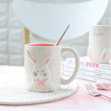 Cute Rabbit Ceramic Coffee Mug Breakfast Coffee Milk Tea Cups Creative Large Capacity Drinkware Home Office Lovers Couple Gifts 2024 - buy cheap