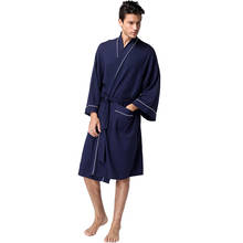 Roupão de algodão kimono macio, roupão masculino plus size, primavera e verão, roupão confortável, roupão de dormir feminino 2024 - compre barato