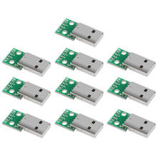 10Pc USB to DIP Board USB Type A Male Plug to DIP Converter Board 4 Pin 2.54mm Pitch Adapter for DIY USB Power Supply Breadboard 2024 - buy cheap