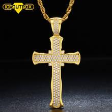ICEOUTBOX Solid Back Cross Neckalce For Women Men's Hip Hop Jewelry Iced Out AAA+ Bling CZ Stone Pendant Dropshipping Gifts 2024 - buy cheap