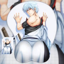 Anime Gintama Sakata Gintoki 3D Soft Gel Gaming Mouse Pad With Wrist Support Playmat Cosplay Prop 2024 - buy cheap