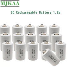 MJKAA 15 шт SC 3400mAh 1,2 V аккумуляторная батарея 4/5 SC Sub C Ni-cd ячейка с заварочными вкладками для электрической дрели отвертка 2024 - купить недорого