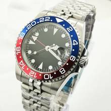 2020 New 40mm Bliger Top Luxury Black Dial Red GMT Automatic Watch Sapphire Glass Ceramic Bezel Men's Watches 2024 - buy cheap