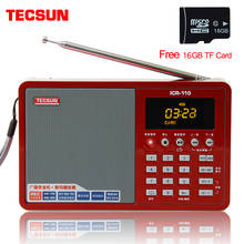 Tecsun-ICR-110 con tarjeta TF de 16GB, Radio Digital portátil AM/FM, reproductor MP3, altavoz USB para ordenador de escritorio y portátil, grabadora 2024 - compra barato