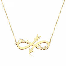 Customized Name Necklace Personalized Jewelry Infinite Arrow Necklace Pendant Chain Choker Bridesmaid Gift 2024 - buy cheap