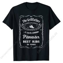 The Grillfather T-Shirt - Pitmaster Tee, BBQ-Shirt With Pig Tshirts For Men Custom Tops & Tees Graphic Printed On Cotton 2024 - buy cheap