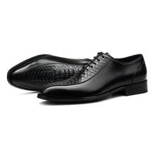 Luxury Embossed Leather Dress Men Shoes Black Wedding Shoes Quality Business Office Career Work Man Male Shoes Biy Yards 44 45 2024 - buy cheap