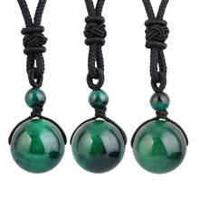 TUMBEELLUWA Reiki Healing Gem Stone Round Beads Pendant Necklace for Women Men,Chakra Crystal Beads Adjustable Cord Jewelry 2024 - buy cheap