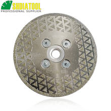 SHDIATOOL 4" Electroplated Diamond Cutting Grinding Disc Flange 105mm Single Side Coated Diamond Granite Marble Saw Blade M14 2024 - buy cheap