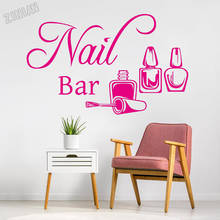 Adesivo de vinil para parede de bar e unha, adesivo de parede para manicure, decoração de salão de beleza, arte de casa, decoração de parede y335 2024 - compre barato