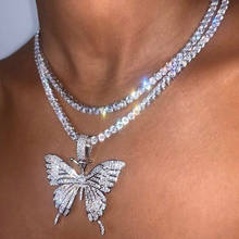 Женское Ожерелье-цепочка с подвеской в виде бабочки 2024 - купить недорого