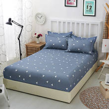 Fashion Polyester Home Fitted Sheet Mattress Cover Geometric Printed Bedding Linens Bed Sheet With Elastic Band sabanas YMBS10 2024 - buy cheap