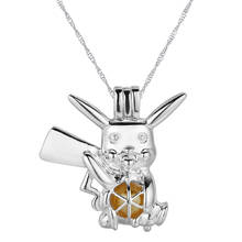 Hanreshe Necklace Stainless Steel Pearl Pikachu Cage Pendant Necklaces Punk Jewelry Party Initial Long Necklace Pearl Women Gift 2024 - buy cheap
