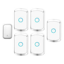 Self-powered Waterproof Wireless Doorbell with No Battery EU US UK Plug Cordless Home Door Bell 1 button 5 Receivers 60 Chimes 2024 - buy cheap
