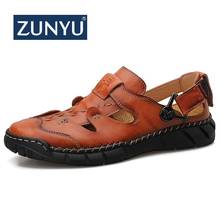 ZUNYU-Sandalias de cuero de alta calidad para hombre, zapatos informales de ocio y playa, 38-50 talla grande, novedad de verano, 2020 2024 - compra barato