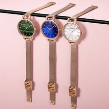 MEGIR-Relojes de pulsera de mármol de lujo para mujer, accesorio de marca superior a la moda, de cuarzo, de acero 2024 - compra barato