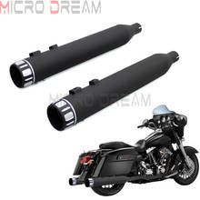 Deslizamento de barril para motocicletas, 2 peças, preto, 4 ", série rosqueamento, silenciador, harley touring modelos 1994-2019 2024 - compre barato